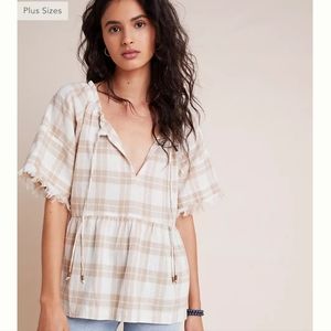 Anthropologie Pilcro The Bette Babydoll Blouse Medium